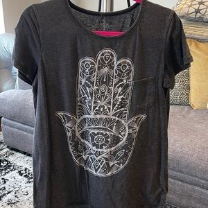 Gray tank top with graphic print size large